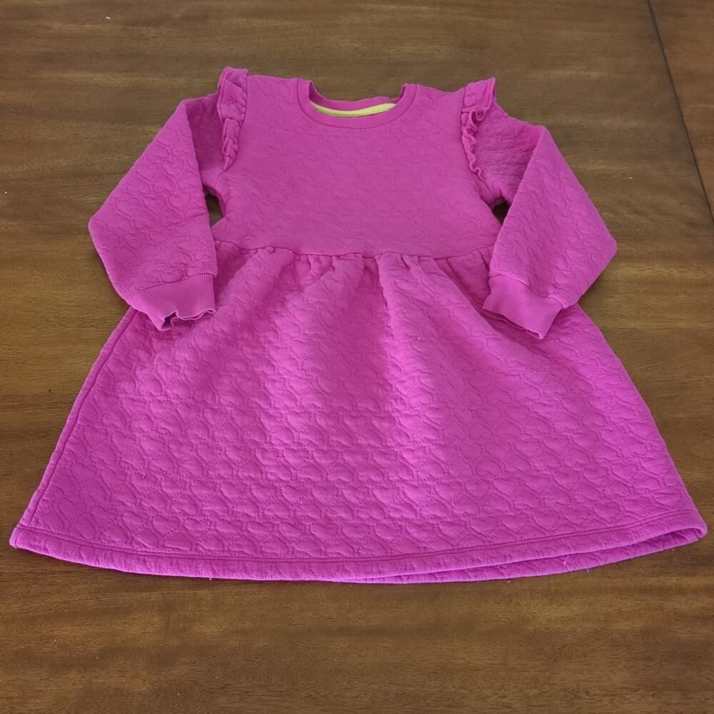 Mini bode Aggie Flower Jacquard long sleeve sweater Dress pink/purple SZ 6Y-7Y